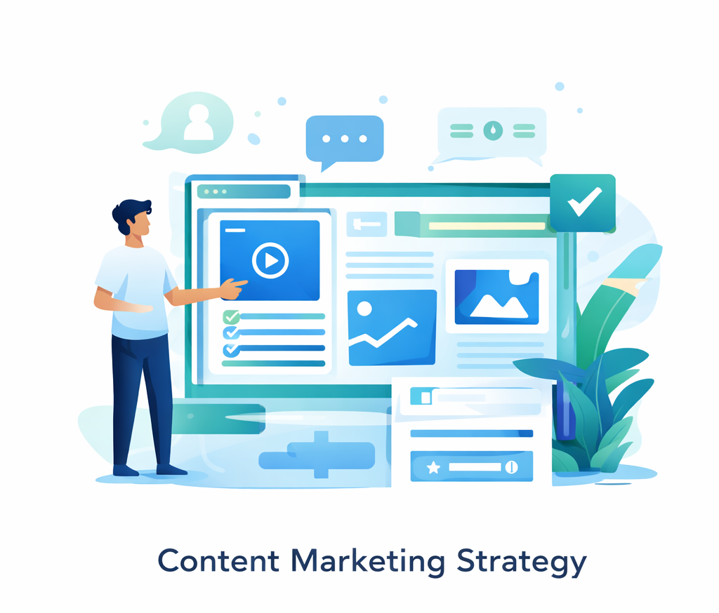 Content marketing strategy planning including blog writing, content calendar, and digital storytelling for brand growth